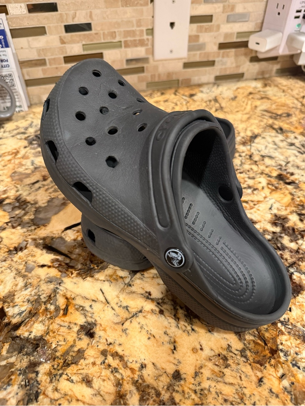 CROCS Classic Slip-On Clogs in Dark Gray
